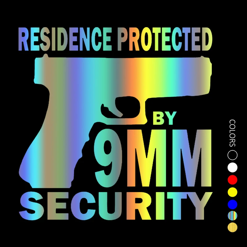 

32054# Vinyl Decal Handgun Shaped Residence Protected Car Sticker Waterproof Auto Decors on Motorcycle Bumper Rear Window