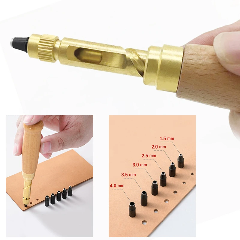 Leather Craft Tool Kit Hand Sewing Stitching Punching Cutting Marking Slotting Thinning Polishing DIY Leather Tool Accessories