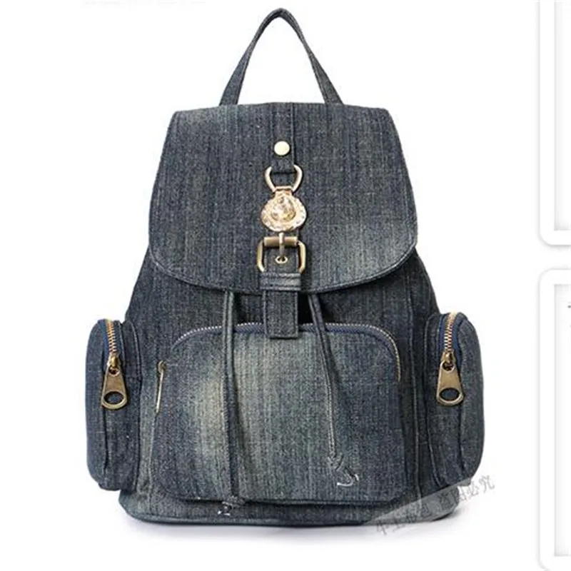 2023 High Quality Women Denim Travel Backpack Casual Backpack Multifunctional Laptop Bags 2 Colors Drop Shipping