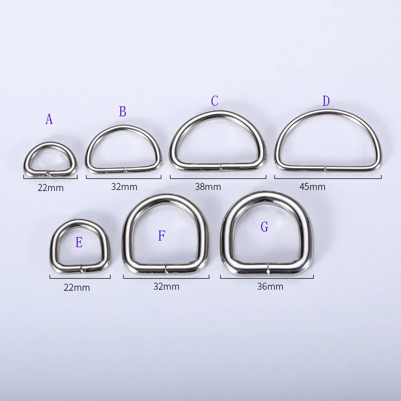 

Metal Non-Welded D Ring Adjustable Buckle For Backpacks Straps shoes Bags Cat Dog Collar Dee Buckles DIY Accessorie