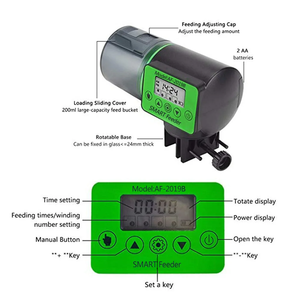 Cool Automatic Fish Feeder Digital Fish Tank Aquarium Electrical Plastic Timer Feeder Food Feeding Dispenser Tool Fish Feeder