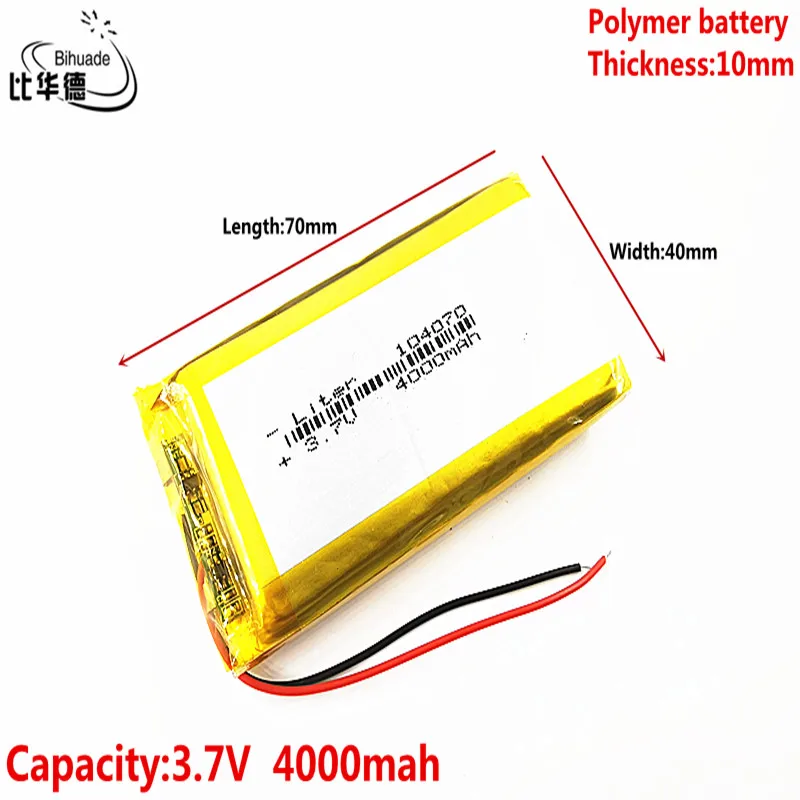 Liter energy battery Good Qulity 3.7V,4000mAH 104070 Polymer lithium ion / Li-ion battery for tablet pc BANK,GPS,mp3,mp4