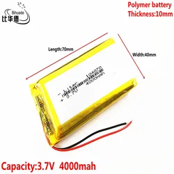 Liter energy battery Good Qulity 3.7V,4000mAH 104070 Polymer lithium ion / Li-ion battery for tablet pc BANK,GPS,mp3,mp4