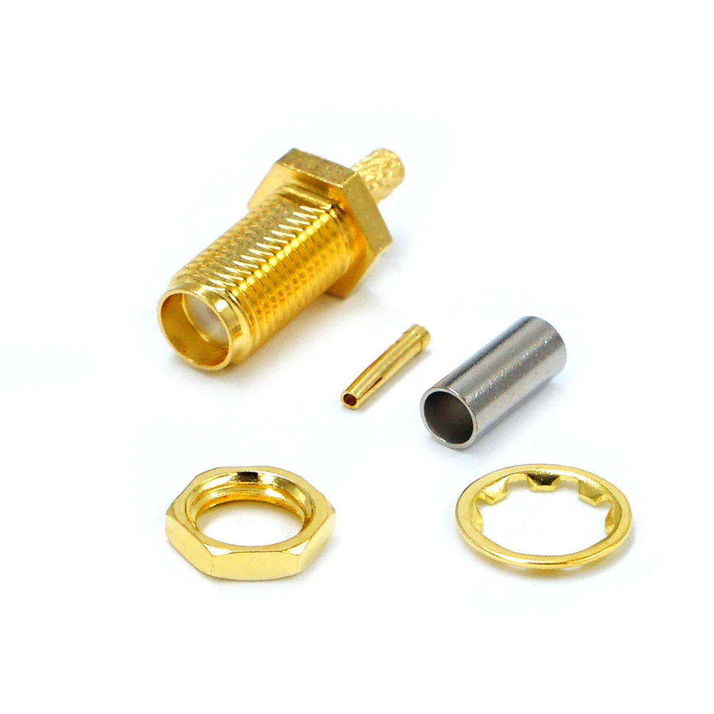 10Pcs Hohe-qualität SMA Weibliche Stecker crimp für RG174 RG316 RG178 RG179 LMR100 Kabel RF Stecker – Detail 2