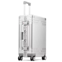 Vnelstyle top quality 100% aluminum travel luggage 20/24/26/29 inch carry on trolley suitcase luxury boarding rolling luggage