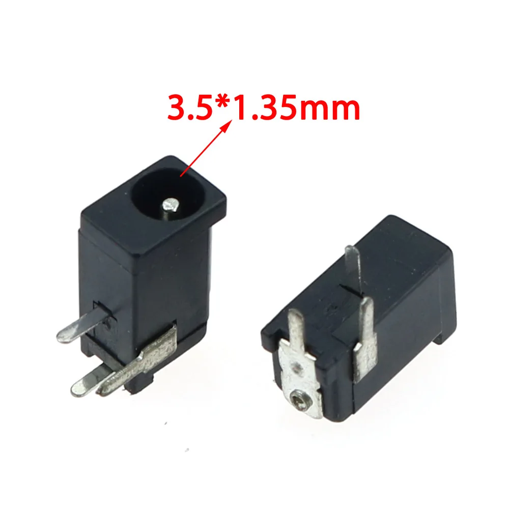 10pcs High Quality 0.3A 50V Black DC Power Jack Socket Charging Connector Female 3.5*1.35mm PCB Port Dock