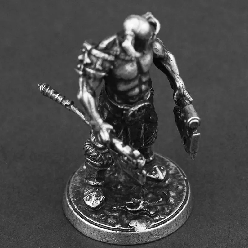 White Copper Metal Solider Model Miniatures Figurine Vintage Strong Men Warrior Ornament Desktop Decoration Accessories Toy Gift