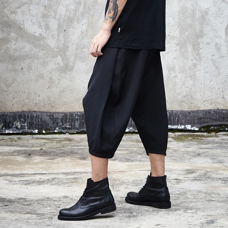 Men's New Yamamoto Style Classic Simple Black Aesthetic Fashion Trend Loose Casual Pants