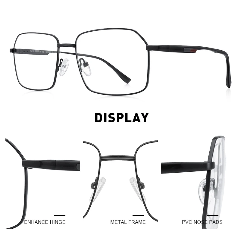 MERRYS DESIGN Men Classic Glasses Frames Luxury Rectangle Glasses Frame Optical Eyewear S2215