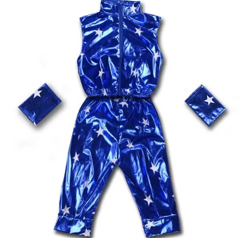 Nuovi Paillettes Hip Hop Jazz Dance Suit per I Bambini usura di Prestazione di Ballo Ragazza Moderna Danza Jazz Vestiti in Costume