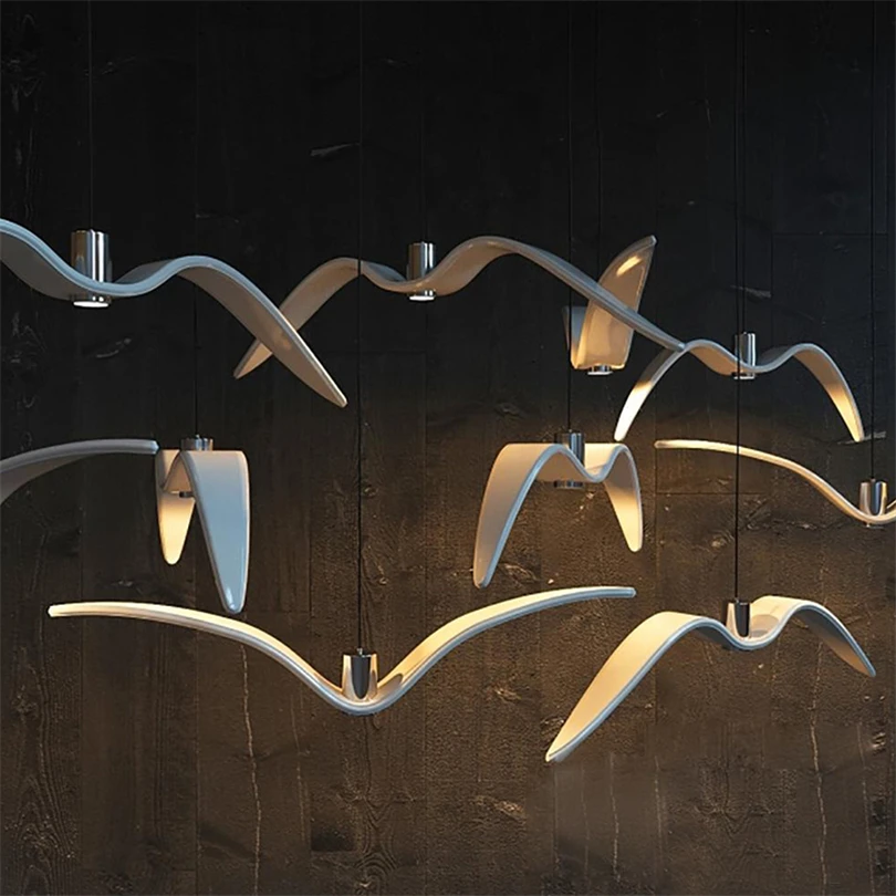 Designer Bird Light Pendant Lamp Hotel Hall Club Bar Deco Lamp Seagull StairChandelier Restaurant Lights Hanging for Living Room