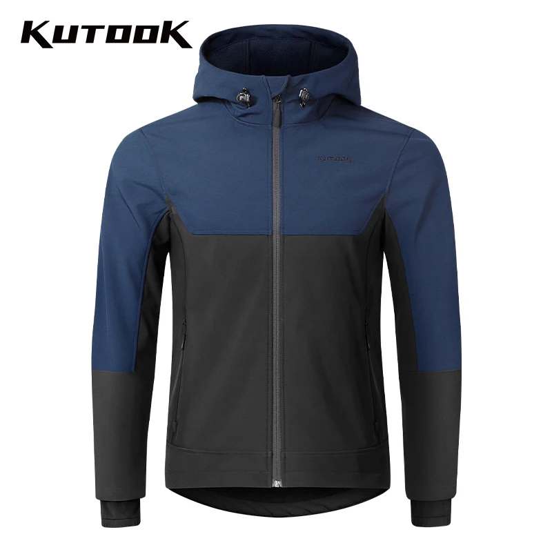 

KUTOOK Outdoor Sport Jackets Cycling Hiking Clothing Men's Softshell Jacket Windproof Warm Windbreaker Camping MTB BicycleCoat