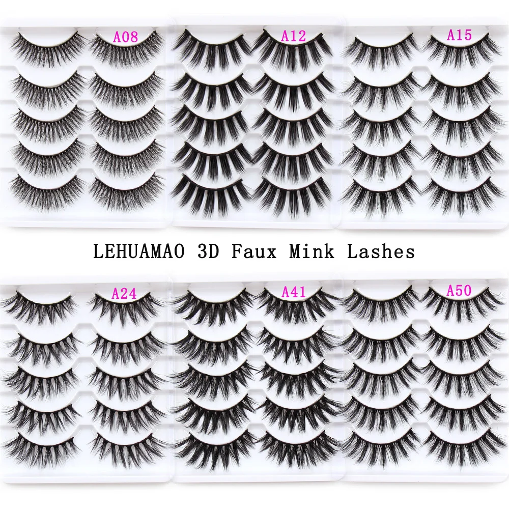Wimpern 5/10/16 Paar 3D Faux Nerz Wimpern Natürliche Falsche Wimpern Wiederverwendbare Dramatische Volumen Wimpern Make-Up Wimpern Verlängerung – Detail 20