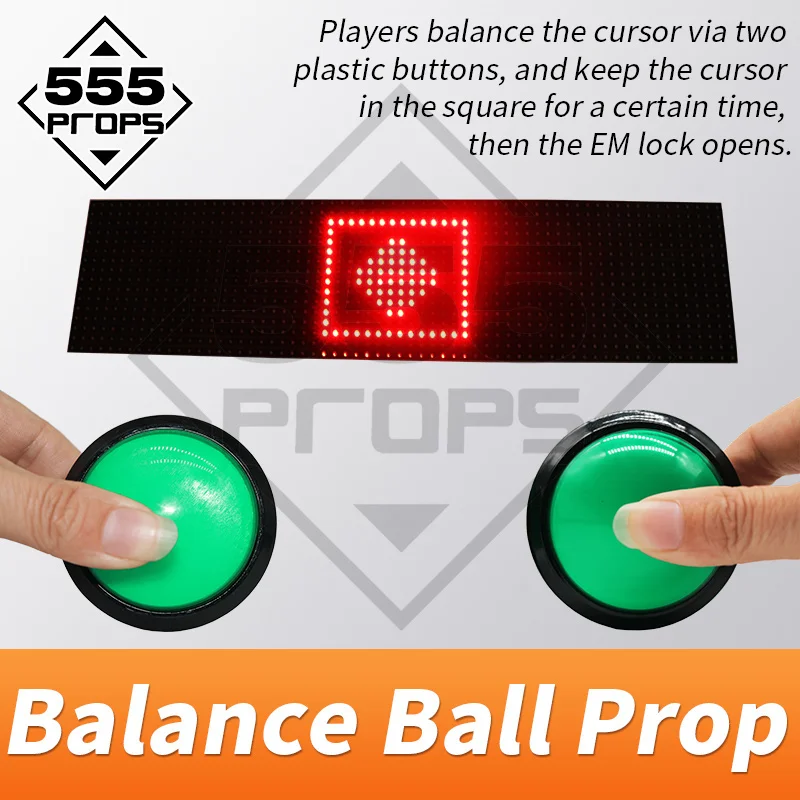 555PROPS escape room game balance ball prop use two plastic button to control the cursor in middle squre