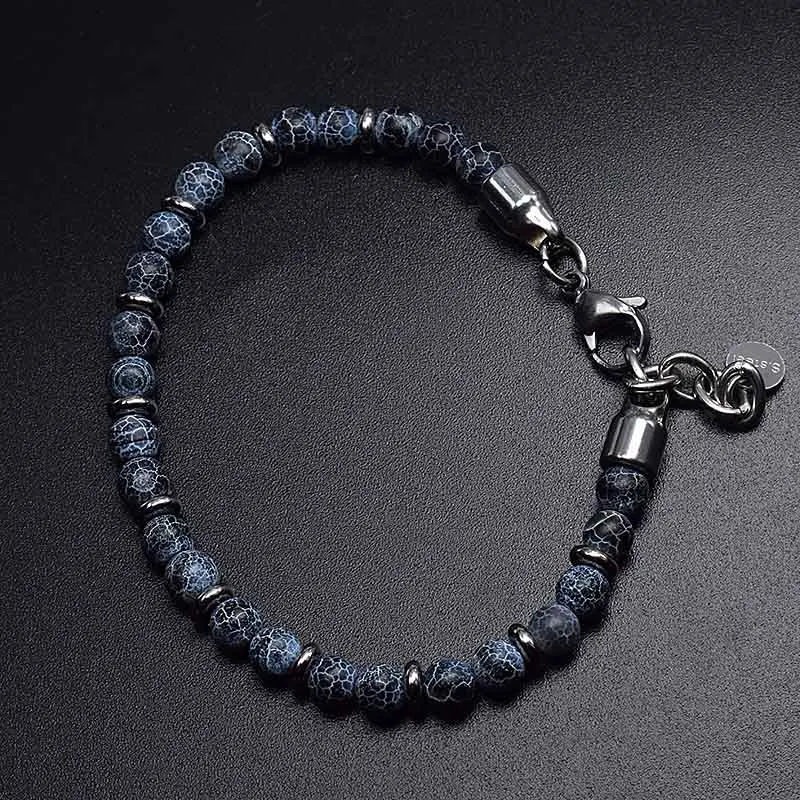 New Natural Stone Bracelets Male Minimalist Map Lava Tiger eye Brazalete For Hombre Buddha Braslet 8mm Hematite Strand Bracelet