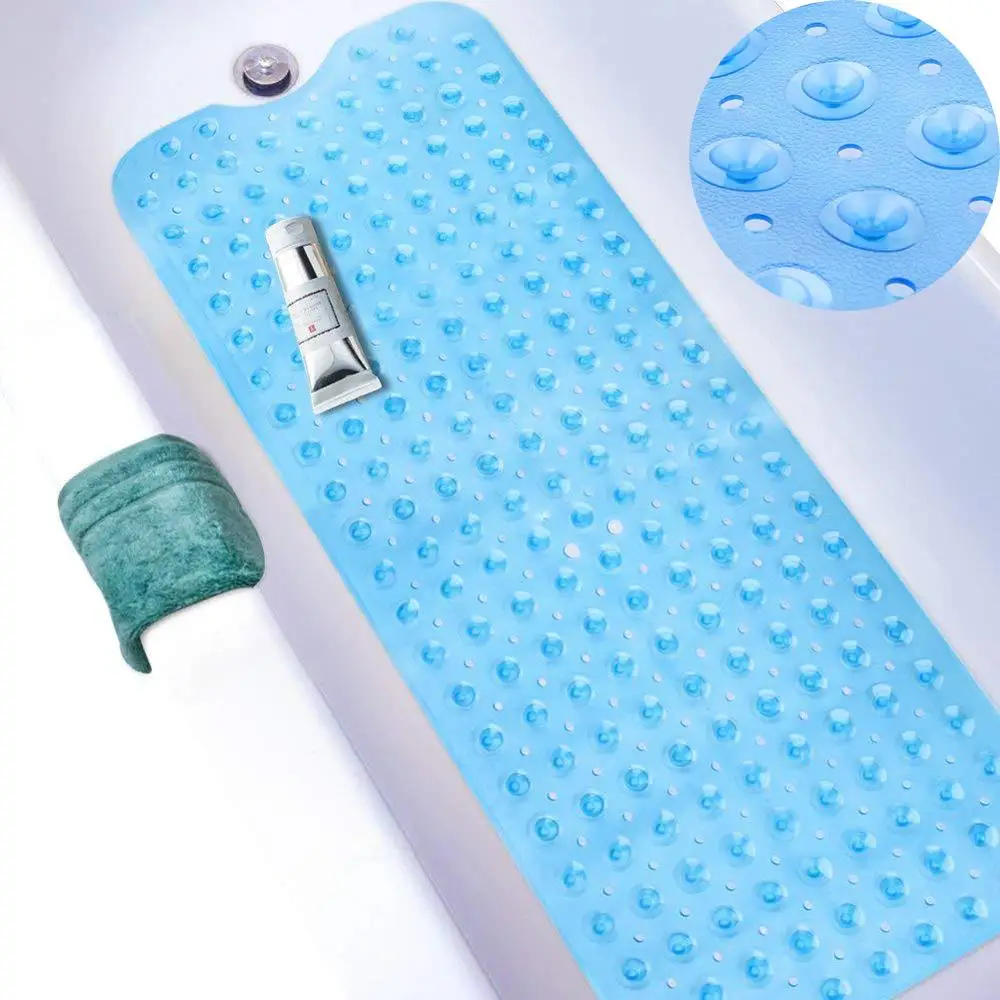 

Non-slip Bath Mat Rectangle PVC Anti-skid Bathroom Mats Soft Massage Suction Cup Anti-Bacterial Shower Bath Mat Bathtub Carpet