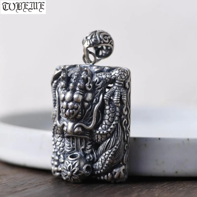 100% 925 Silver Dragon Pendant Vintage 925 Sterling Power Dragon Pendant Man Pendant PUNK Jewelry