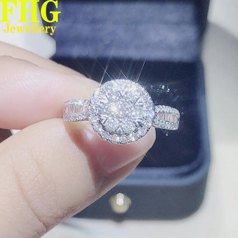 

18K Au750 White Gold Ring 0.9Carat Nature Diamond Ring Wedding Party Engagement Anniversary Fashion Elegant