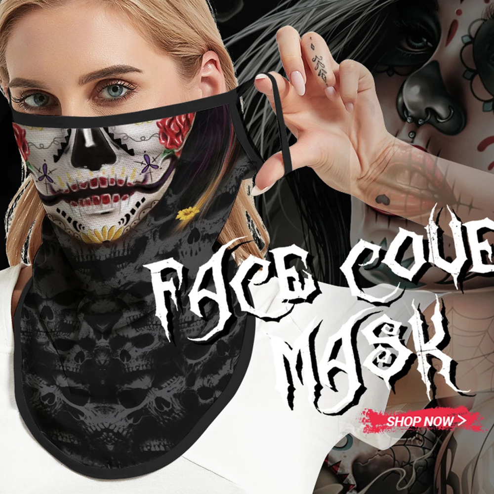 3D Seamless Balaclava Motorcycle Magic Face Mask Cover Neck Gaiter Tube Scarf Motocross Biker Cycling Skiing Bandana Men Women