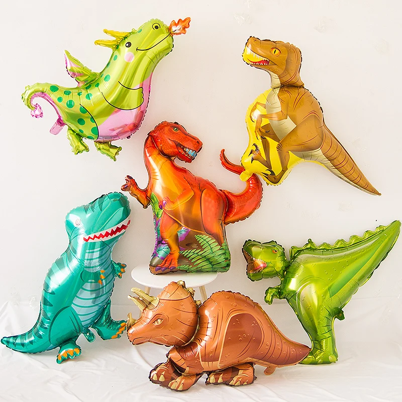 Tyrannosaurus raptors triceratops dinosaur big size Foil balloons Jungle Animal kids toys Birthday Party decor Supplies Globos