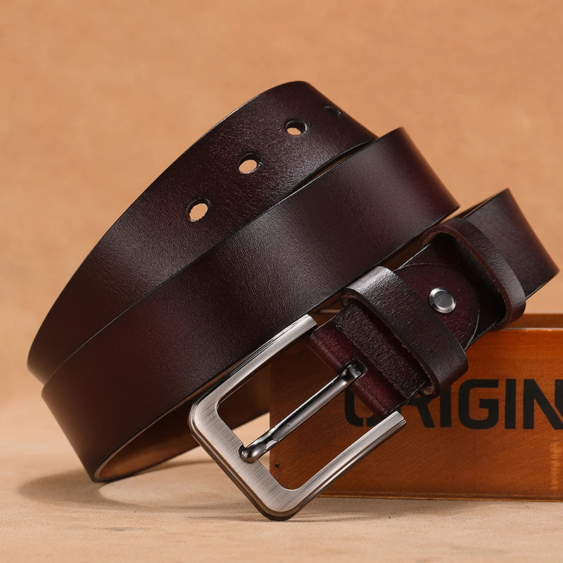 140 50 160 170cm Large Size Genuine Leather Men Belt High Quality Pin Buckle Male Belts Lengthen Designer Belt for Men's Gifts