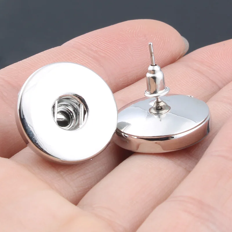 New Snap Jewelry Metal Snap Earring Fit 18mm Snap Stud Earrings For Watches Women Bohemian Buttons Jewelry