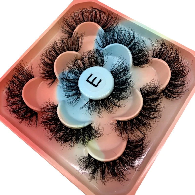 Nuevo 5 pares de pestañas de visón 3D pestañas postizas de visón Natural volumen espectacular extensión de pestañas postizas Faux Cils herramienta
