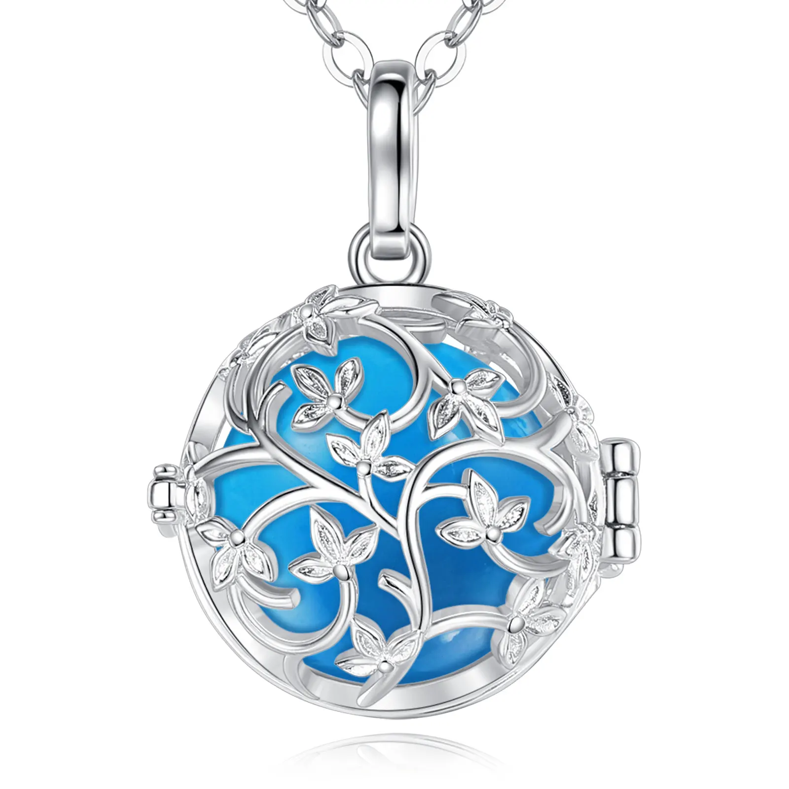 Eudora Neue 18mm Harmonie Ball Blume Käfig Schwangerschaft Chime Halskette Engel Anrufer Anhänger Exquisite Schmuck Geschenke Für Frauen