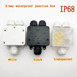 3 Way Plastic Waterproof External Electrical Junction Box Wire Connector IP68 Junction Cable Box For Outdoor External Wiring