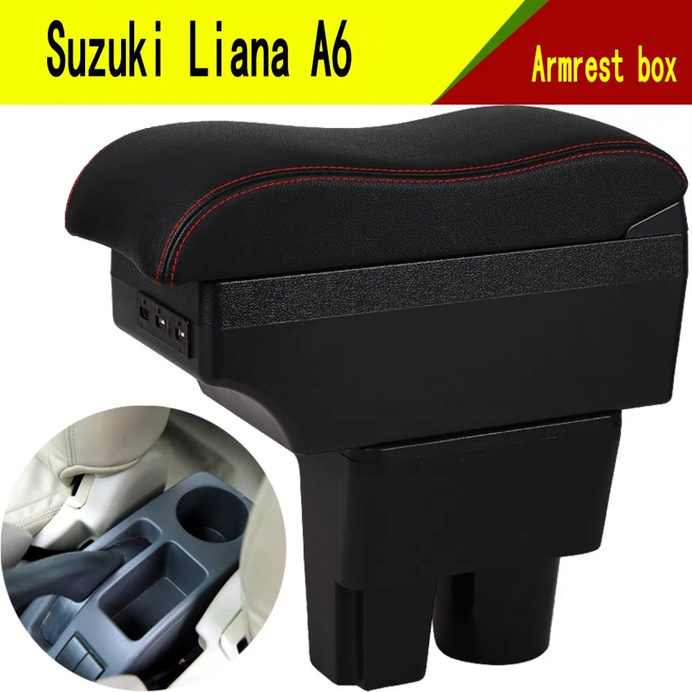 

For Suzuki Liana A6 Center console armrest box storage box armrests elbow rest with usb cup holder