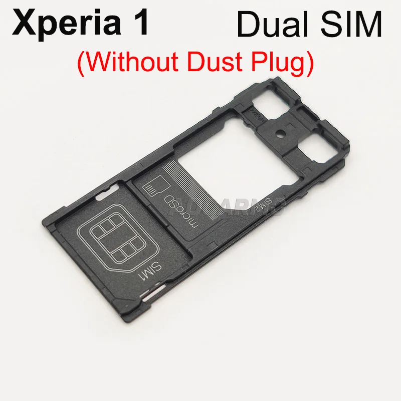 Aocarmo For Sony Xperia 1 / X1 / XZ4 J8110 J9110 Single Dual Memory MicroSD Card Holder Reader SIM Tray Slot Replacement