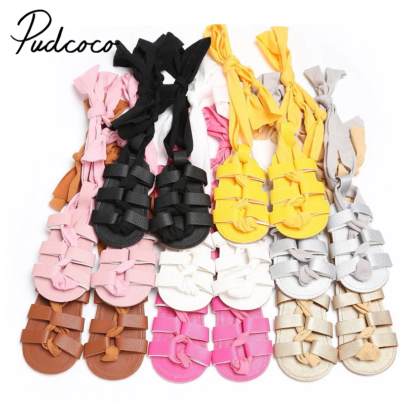 

Pudcoco Toddlers Newborn Infant Baby Girl Bandage Pram Shoes Girl Bandage summer Sandals Shoes