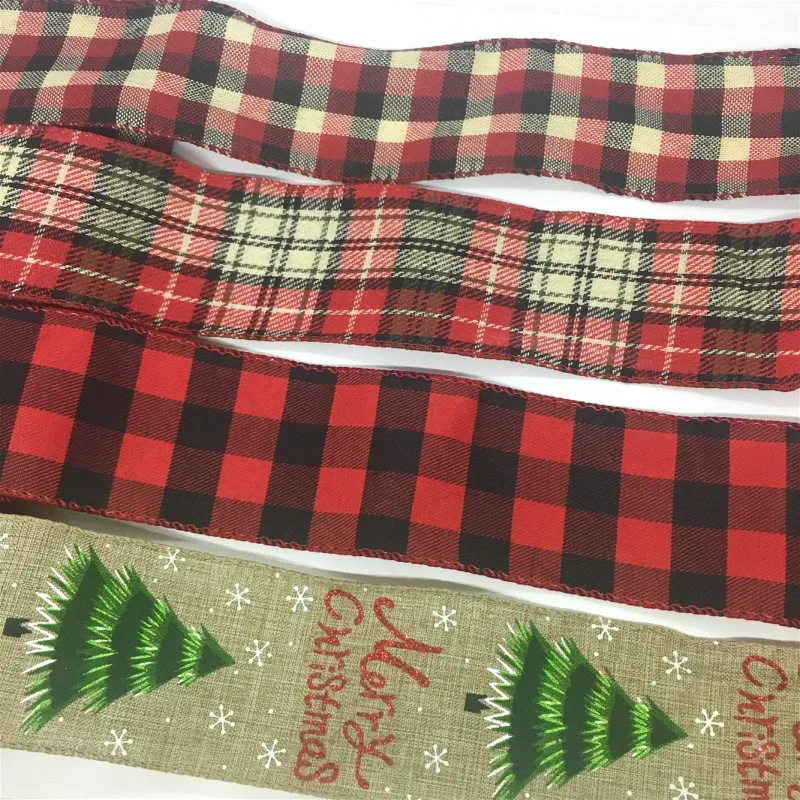 6 centimetri 2Y Wired Tartan Percalle Nastro di Stoffa Scozzese per Fatti A Mano del Mestiere Del Regalo Floreale di trasporto Imballaggio