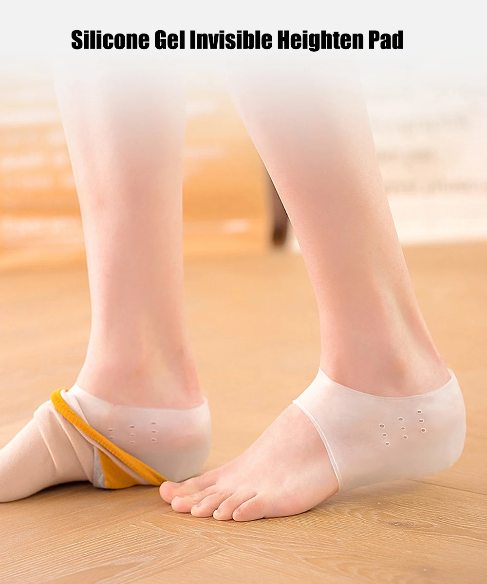 Silikon Unsichtbare Innenhöhe Einlegesohlen Heben Erhöhen Socken Outdoor Fuß Schutz Pad Männer Frauen Ferse Kissen Versteckte Einlegesohle – Detail 3