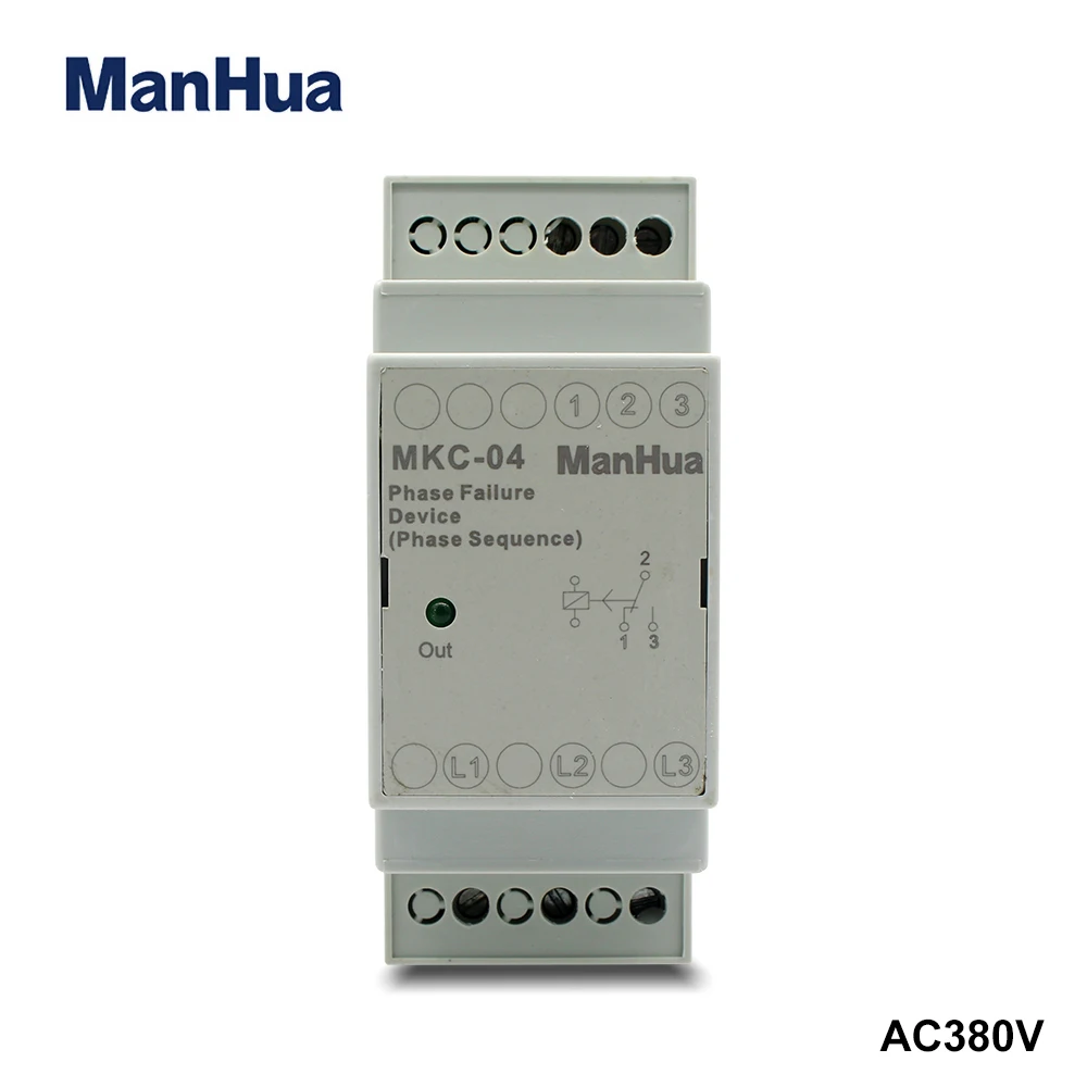 ManHua Tripping time 0.2s 3 Phase MKC-04 Protect Motor From Phase Failure Phase Sequence reserve voltage unbalance