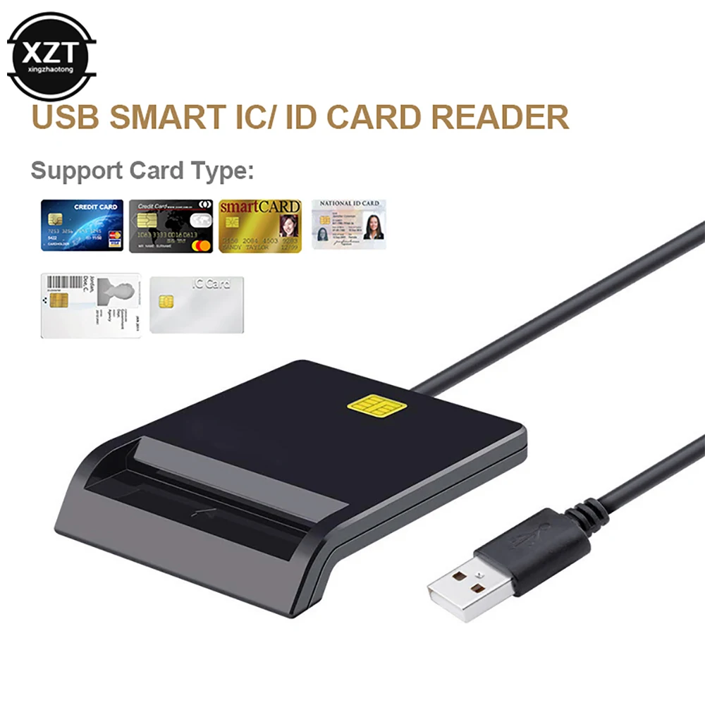 X01 USB Smart Card Reader For Bank Card IC/ID EMV card Reader for Windows 7 8 10 Linux OS USB-CCID ISO 7816 for bank Tax return