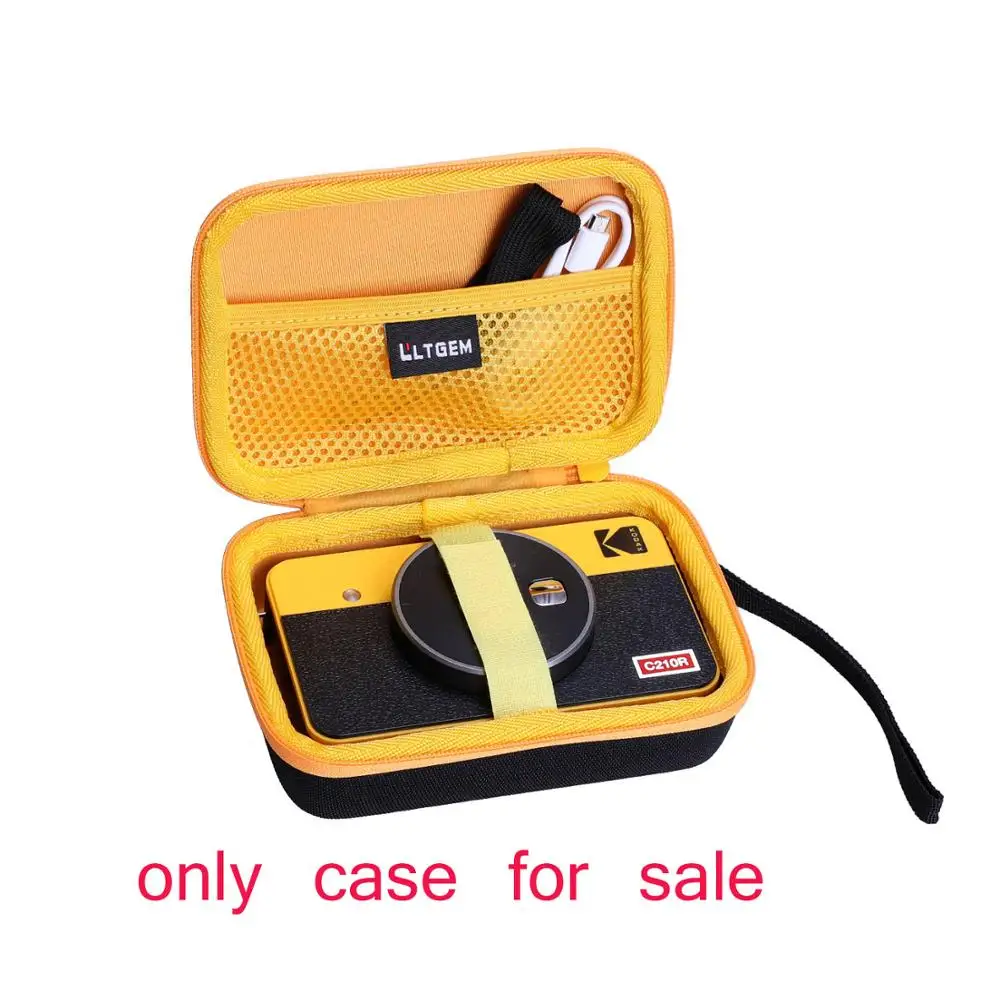 LTGEM Waterproof EVA Hard Case for Kodak Mini Shot 2 Retro Portable Wireless Instant Camera & Photo Printer-Yellow