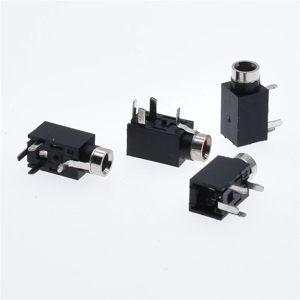 stereo audio 2.5mm phone jack socket for cellphone Audio Connector Female 4 Pin DIP Stereo Headphone Jack PJ210B Good quality BK