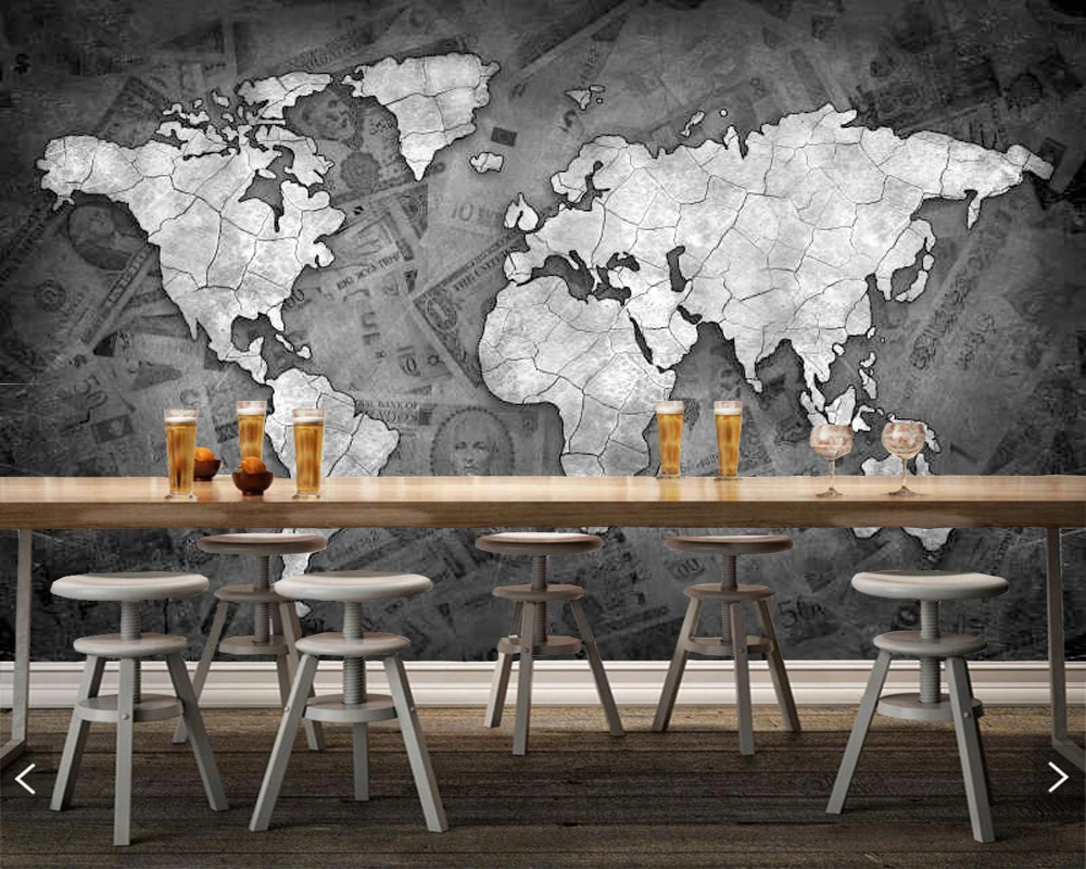 

Papel de parede Black and white style art map 3d wallpaper mural,living room sofa tv wall bedroom wall papers home decor mural