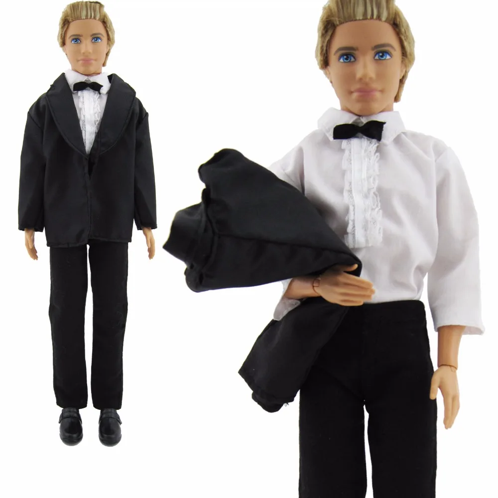 1/6 BJD Doll Wedding Party Dress Princess Gown With Veil + 1x Black Groom Suit Clothes For 30cm Doll For Ken Doll Accessories