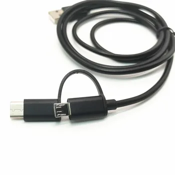 Samsung için 2 in 1 USB veri kablosu hızlı şarj mikro usb tip C şarj cep telefonu şarj kablosu için Xiaomi Huawei onur