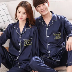 Bride Bridesmaid Pyjamas Set Women Men Long Sleeve Sleepwear Suit Female Sleep Two Piece Set Loungewear with name or date