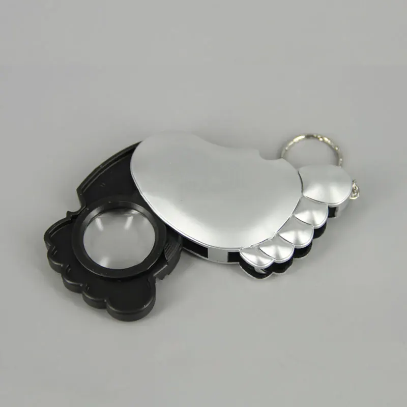 10x Portable Mini Pocket Magnifier Key Chain Magnifying Glass With LED Light for Promotion Gift Magnifier Jewel Loupe
