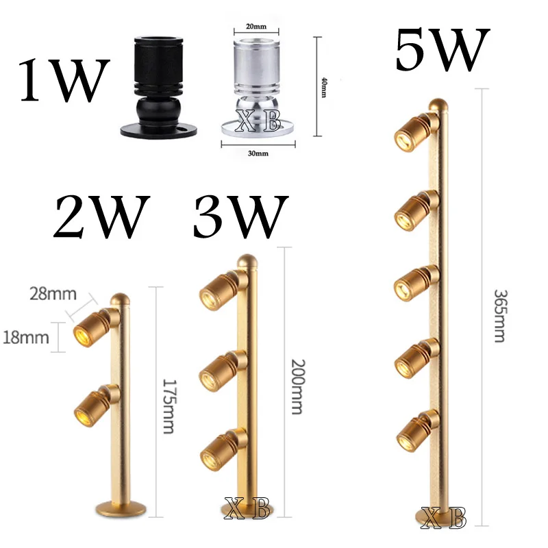 Small Spot Light Dimmable 1W 3W 5W 220V Jewelry Lamp showcase exhibition display diamond counter adjustable 360 degree rotating