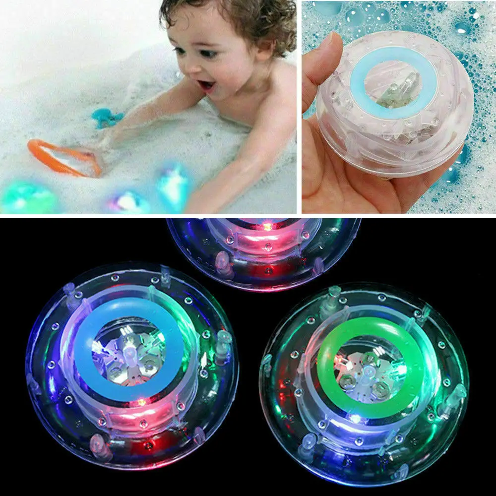 RGB Waterproof Battery LED Bathroom Lights Flashing Bath Tub Shower Toys Funny Shower Party Nightlight Floating Toy For Children