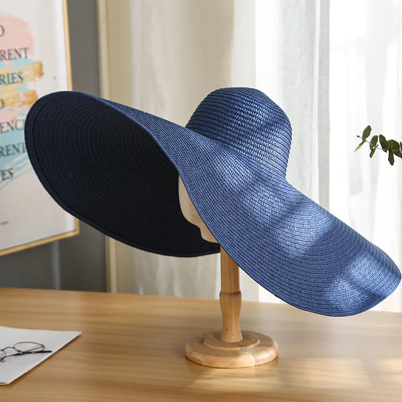Summer Women Patchwork Wide brim leisure Colorful Panama sun hat fashion trendy dome holiday beach hat foldable straw hat
