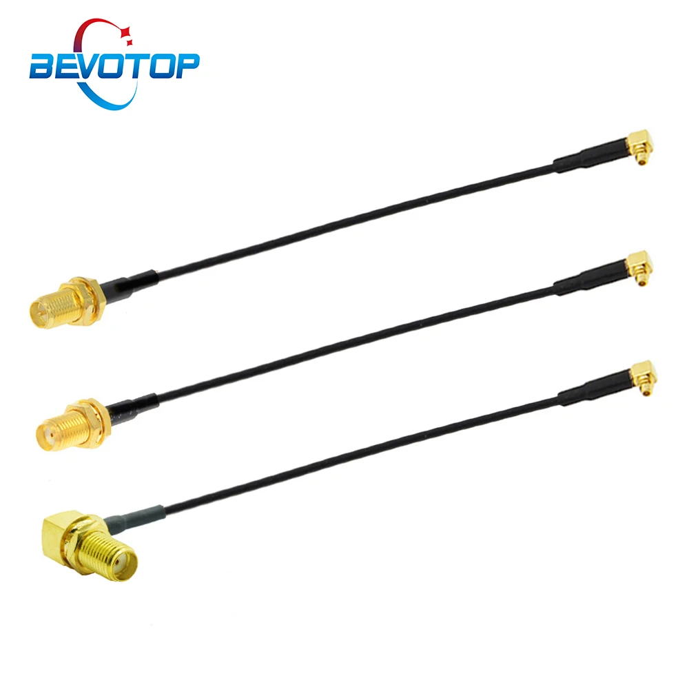 10PCS Elbow MMCX Male to SMA/RP-SMA Female Jack FPV Antenna Adapter RF1.37 Coax Extension Jumper Cable for PandaRC RC Drone Part