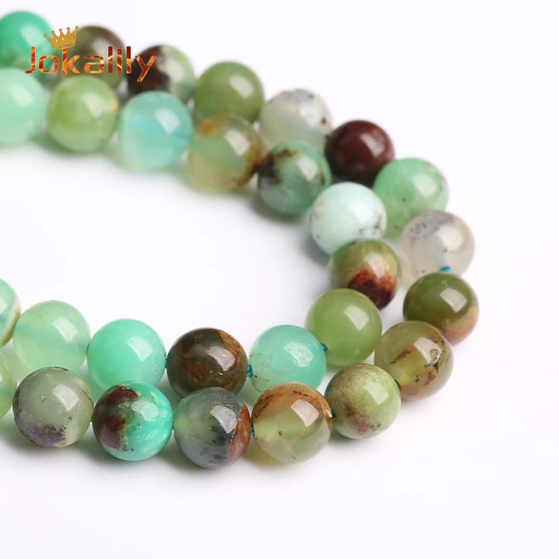 Natural Australia Chrysoprase Jades Gemstone Beads Stone Round Loose Beads for Jewelry Making DIY Bracelet 4 6 8 10 12mm 15