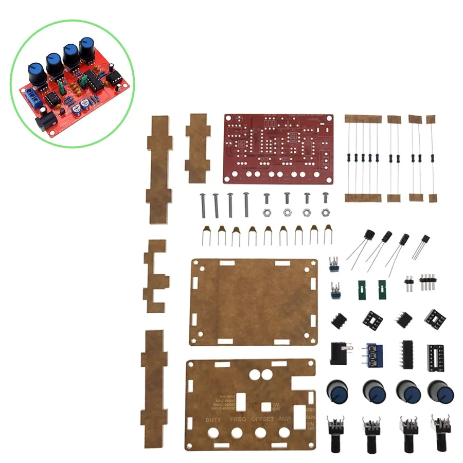 Function Signal Generator DIY Kit Sine/Triangle/Square Output 5HZ-400KHZ Signal Generator Adjustable Frequency Amplitude ICL8038