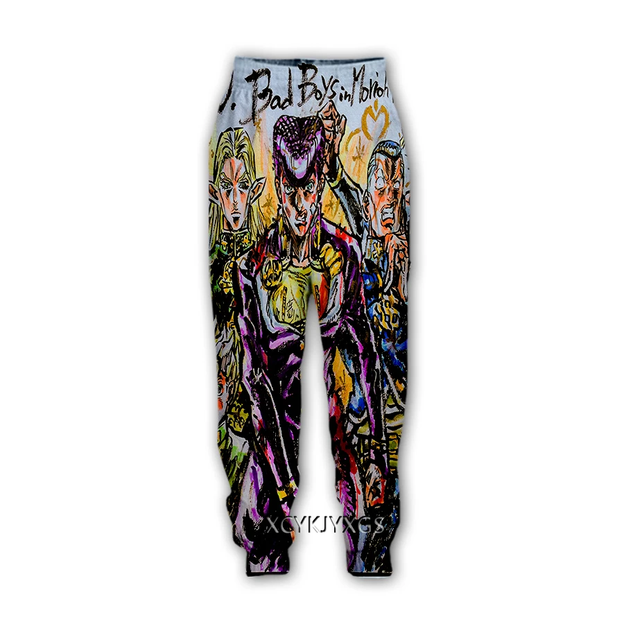 Giappone อะนิเมะผจญภัย Jojo Bizarre 3D พิมพ์สบายๆกางเกง Sweatpants กางเกงผู้ชายขาสามส่วน Sweatpants กางเกงจ๊อกกิ้งกางเกง Y88